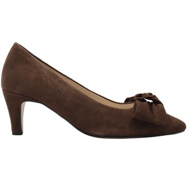 GABOR 301402 BOW COURT SHOE - BROWN SUEDE